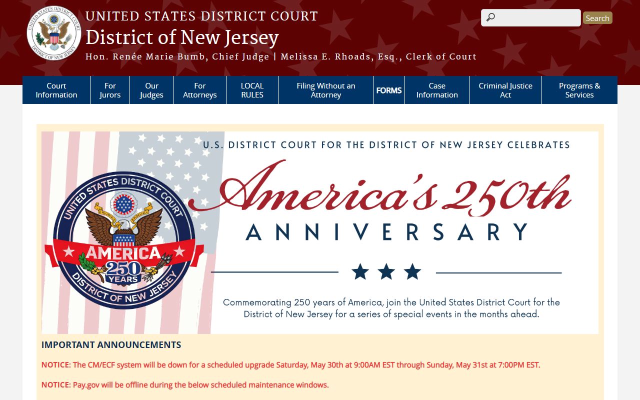 U.S. District Court for the District of New Jersey, separate from the Essex County Superior Court