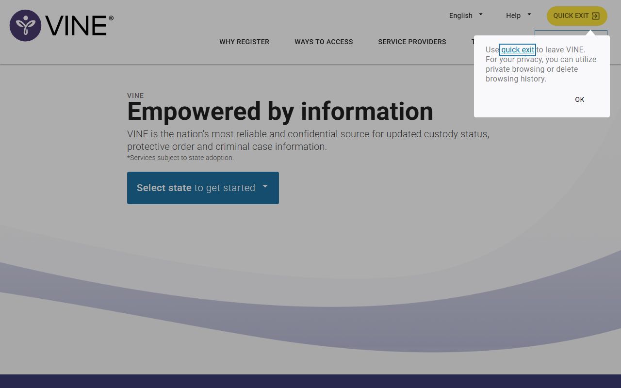 VINELink custody status search used with Essex County inmate records